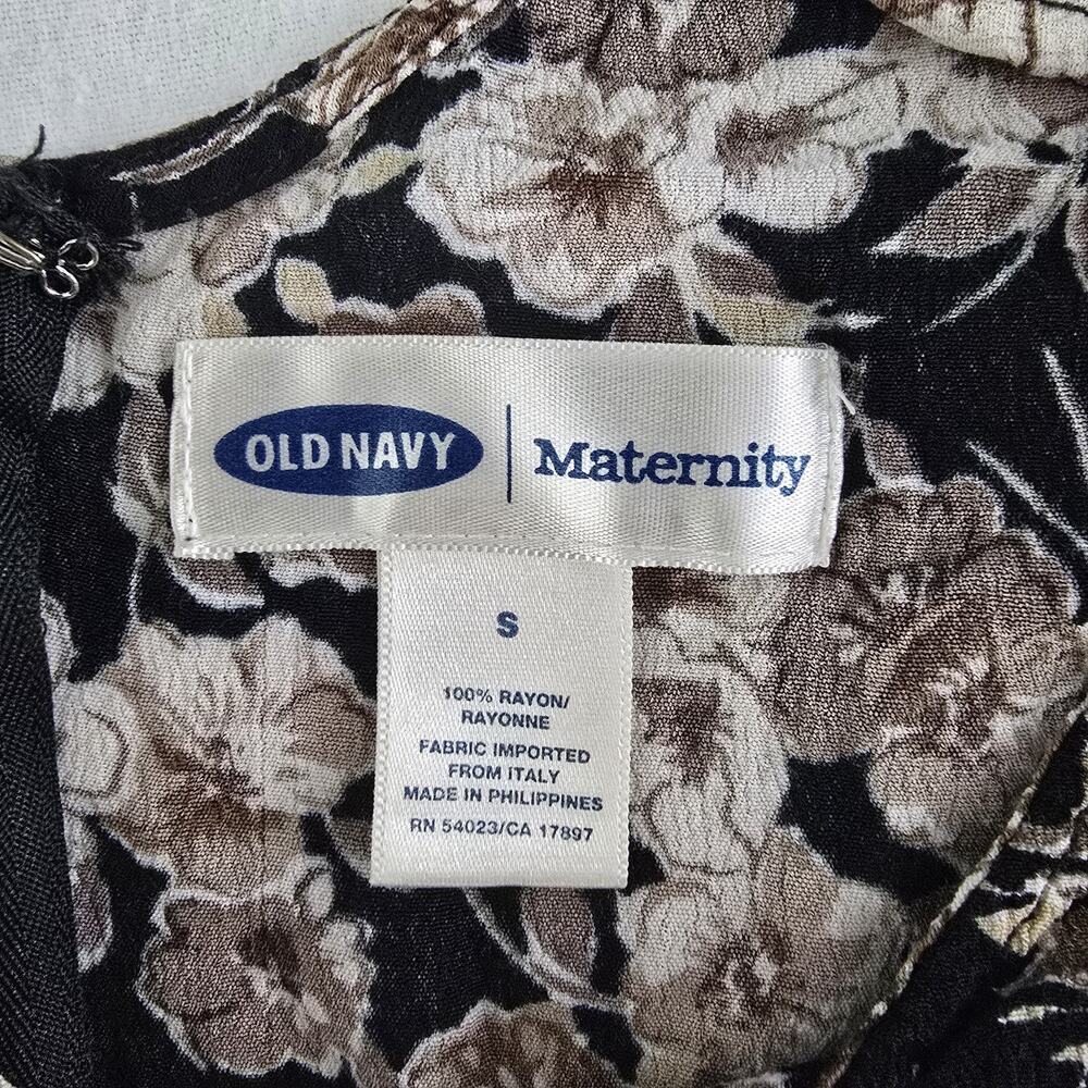 Old Navy Black Brown Dark Floral Slip Fit & Flare Dress Small Y2K Grunge - Picture 7 of 8